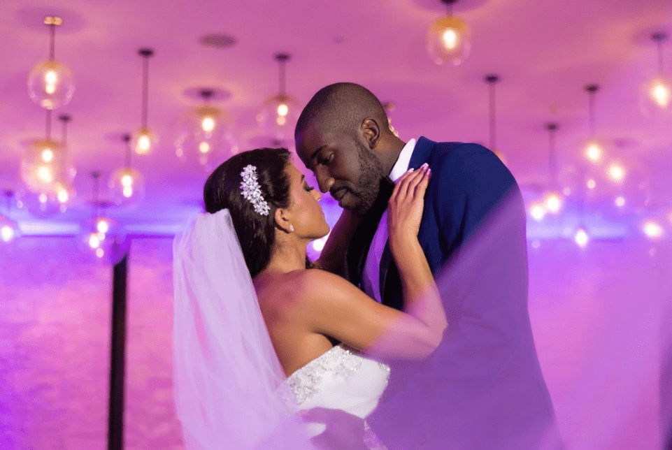  couple in church wedding photo 