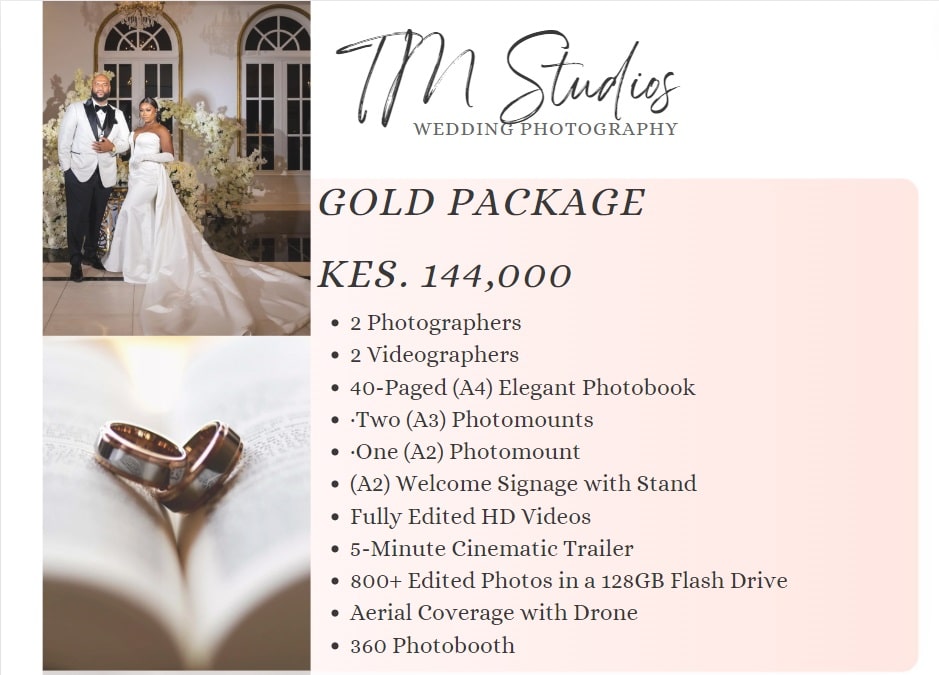  gold package for wedding photography in nairobi kenya 