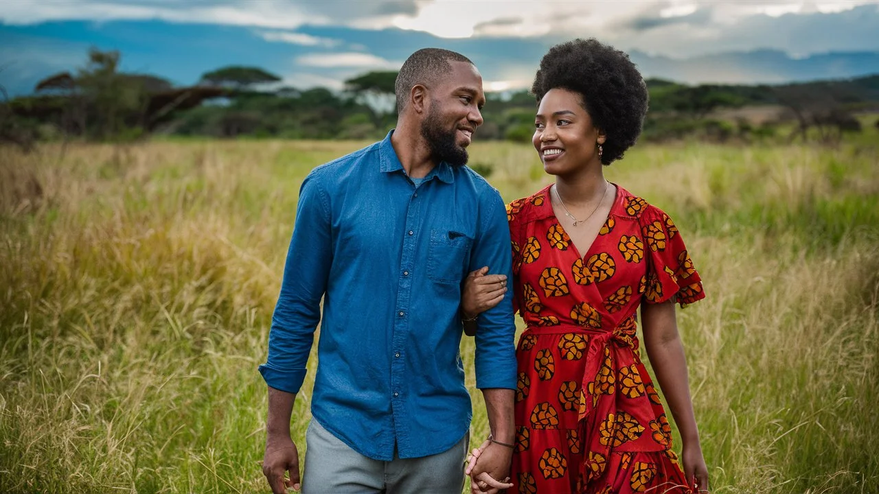 Kenya couples taking engagement photoshoot at the evening image